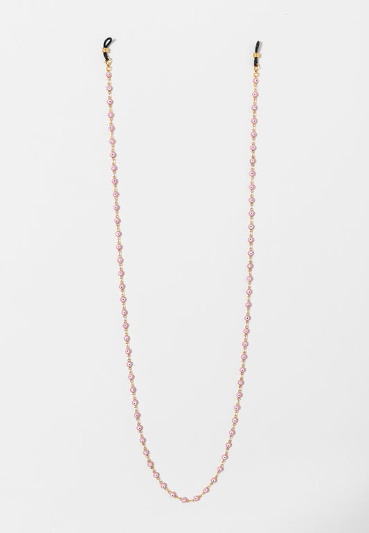 Baby pink 24k Gold Plated Evil Eye Chain