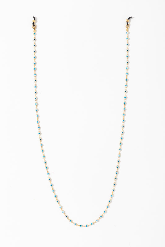 White 24k Gold Plated Evil Eye Chain