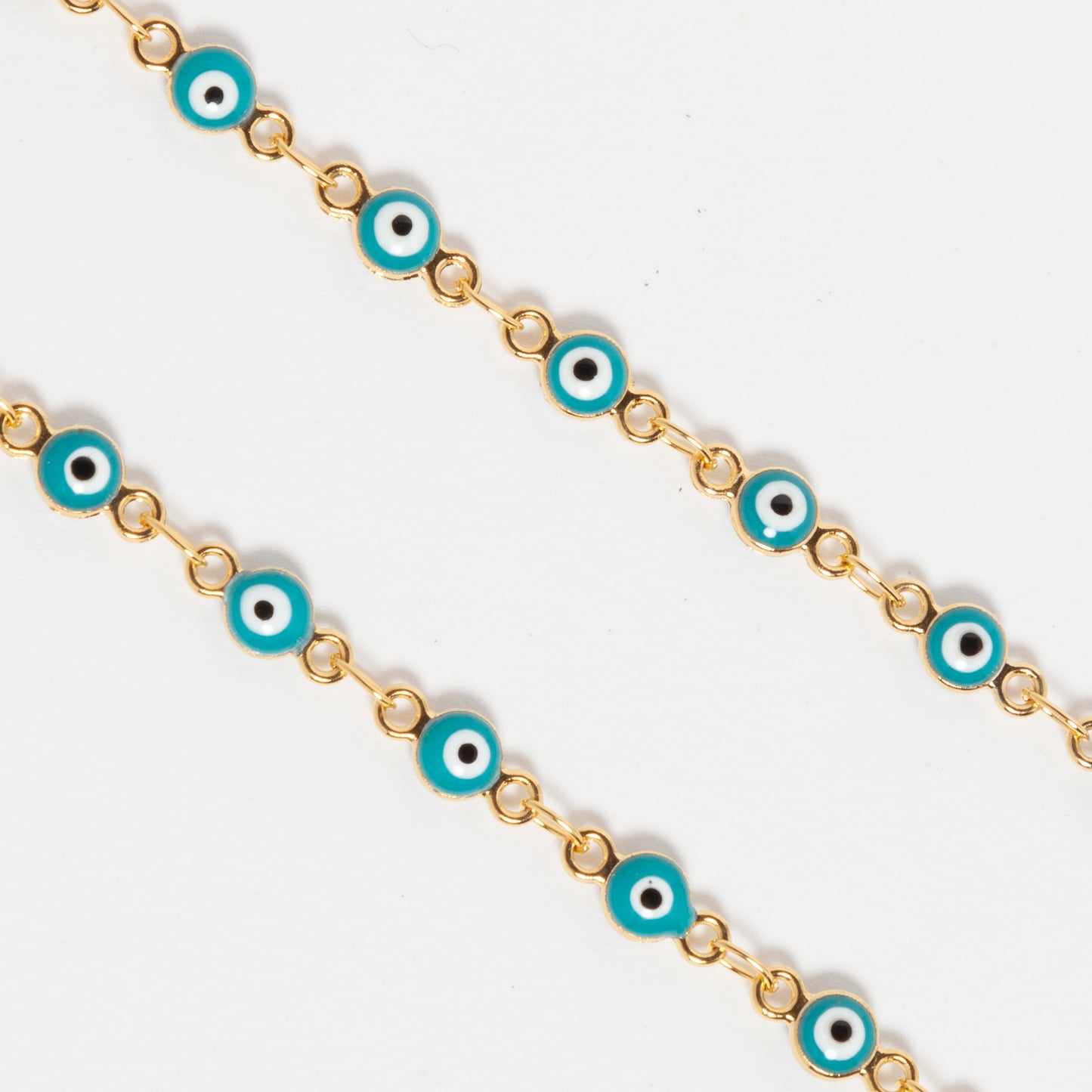 Turquoise 24k Gold Plated Evil Eye Chain